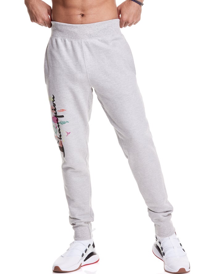 Champion Herre Joggingbukser Grå - Reverse Weave Lunar C With Lanterns - Danmark BZU-586304